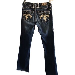 Laguna Beach co mid wash stitched flare jeans
